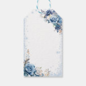 Zilveren Blauw Magische Sneeuwvlok Mis Quince Dank Cadeaulabel (Achterkant)