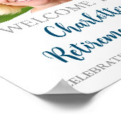 Zilveren Blauw Pensioenfeest 8.5x11 Foto Poster (Hoek)