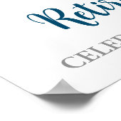 Zilveren Blauw Pensioenfeest Aangepaste 18x24 Foto Poster (Hoek)