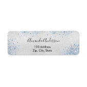 Zilveren blauw retouradres etiket (Voorkant)