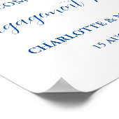 Zilveren Blauw Verlovingsfeest 8.5x11 Poster (Hoek)