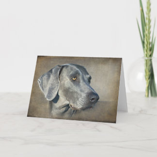 Zilveren Blauw Weimaraner Portret Kaart