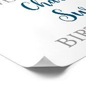 Zilveren Blauw Zoet 16 Verjaardag Custom 12x18 Fot Poster (Hoek)