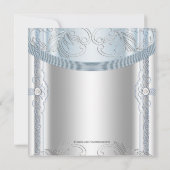 Zilveren Blauwe Baby Boy Doop Kaart (Achterkant)