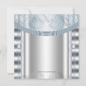 Zilveren Blauwe Baby Boy Doop Kaart (Achterkant)