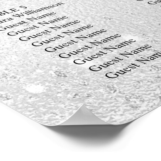 Zilveren blauwe bloemen bruiloft zitgrafiek poster (Hoek)