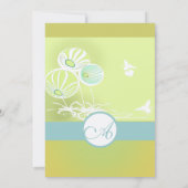 Zilveren Blauwe Bloemen En Bijen Huwelijksuitnodig Kaart (Achterkant)