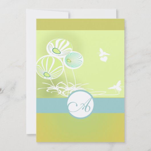 Zilveren Blauwe Bloemen En Bijen Huwelijksuitnodig Kaart (Achterkant)