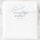 Zilveren Blauwe Eucalyptus Tak Moderne Bruiloft Ronde Sticker (Tas)