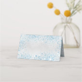 Zilveren blauwe glinstering plaatskaartje (Achterkant)