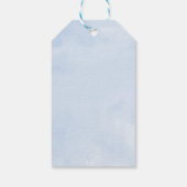 Zilveren Blauwe Gown Bloemen Quinceanera Party Cadeaulabel (Achterkant)