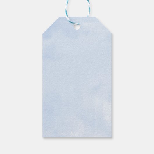 Zilveren Blauwe Gown Bloemen Quinceanera Party Cadeaulabel (Achterkant)