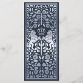 Zilveren Blauwe Koninklijke Leeuw Middeleeuws Zwaa Menu (Achterkant)