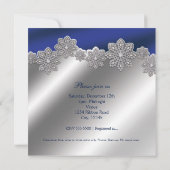 Zilveren & Blauwe Kristallen Sneeuwvlok Winter Uit Kaart (Achterkant)
