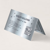 Zilveren blauwe oogschaduw palet gevouwen loyalite visitekaartje (Achterkant)