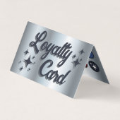 Zilveren blauwe oogschaduw palet gevouwen loyalite visitekaartje (Voorkant)