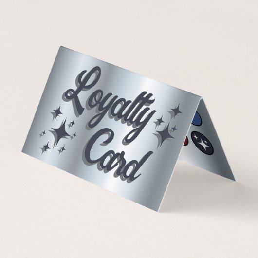Zilveren blauwe oogschaduw palet gevouwen loyalite visitekaartje (Voorkant)