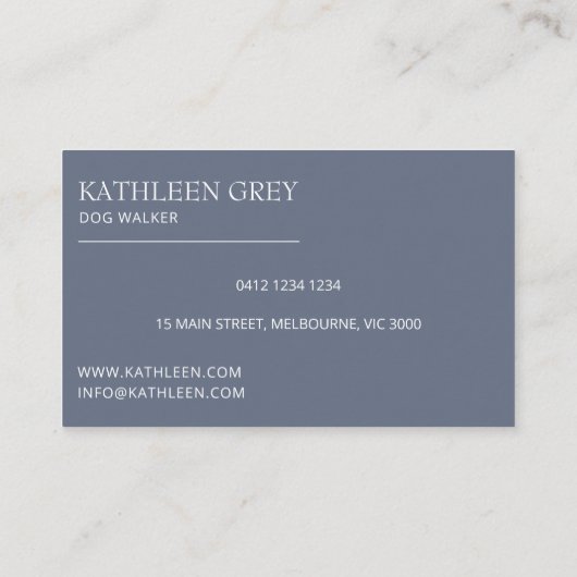 Zilveren Blauwe Poot Print Patroon | huisdierverzo Visitekaartje (Achterkant)