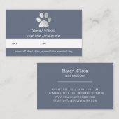 Zilveren Blauwe Pootafdruk Logo Afspraakkaart Visitekaartje (Voorkant / Achterkant)