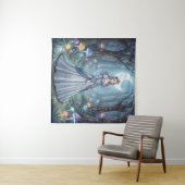 Zilveren blauwe prinses in het bos wandkleed (In Situ (horizontaal))