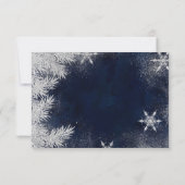 Zilveren blauwe sneeuwvlok trouwfeest RSVP wonderl Kaartje (Achterkant)