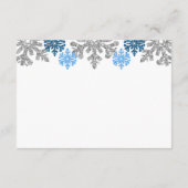Zilveren Blauwe Sneeuwvlok Winter Bruiloft Accommo Informatiekaartje (Achterkant)
