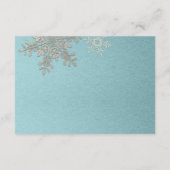 Zilveren Blauwe Sneeuwvlok Winter Bruiloft Antwoor RSVP Kaartje (Achterkant)