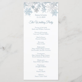 Zilveren Blauwe Sneeuwvlokken Winter Kerstmis Rack Programmakaart