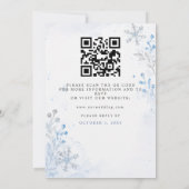 Zilveren Blauwe Sneeuwvlokken Winter QR Code Bruil Kaart (Achterkant)