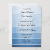 Zilveren Blauwe Tone op Tone Striped Post Wedding Kaart (Voorkant)