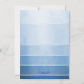 Zilveren Blauwe Tone op Tone Striped Post Wedding Kaart (Achterkant)