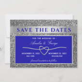 Zilveren Blauwe Trouw Save The Date (Voorkant)