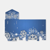 Zilveren Blauwe Winter 30e Verjaardag Dank u Bedankdoosjes (Uitgevouwen)