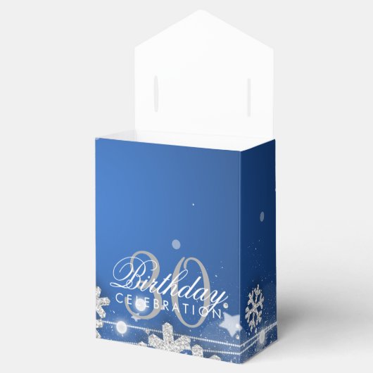 Zilveren Blauwe Winter 30e Verjaardag Dank u Bedankdoosjes (Geopend)