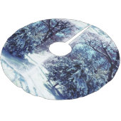 Zilveren Blauwe Winterwonderland Kerstboom Vloerkl Kerstboom Rok (Gekanteld)