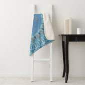 Zilveren Blauwe Zeeschildpad En Mandala Sherpa Deken (In situ)