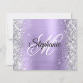 Zilveren Bleek Purperen Glam Monogram 50e Verjaard (Achterkant)