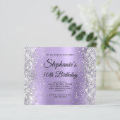 Zilveren Bleek Purperen Glam Monogram 50e Verjaard (Staand voorkant)