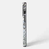 Zilveren bling glitters aangepaste naam script iPhone hoesje (Linkerkant)