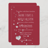 Zilveren Bling Harten Bruiloft Kaart (Voorkant / Achterkant)