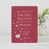 Zilveren Bling Harten Bruiloft Kaart (Staand voorkant)