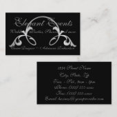 "Zilveren bloeien op zwart" Visitekaartje (Voorkant / Achterkant)