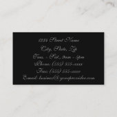 "Zilveren bloeien op zwart" Visitekaartje (Achterkant)