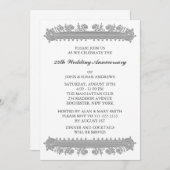 Zilveren Bloem 25e trouwdag jubileum Kaart (Voorkant / Achterkant)