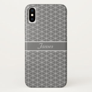 Zilveren Bloem des Levens Patroon Case-Mate iPhone Case