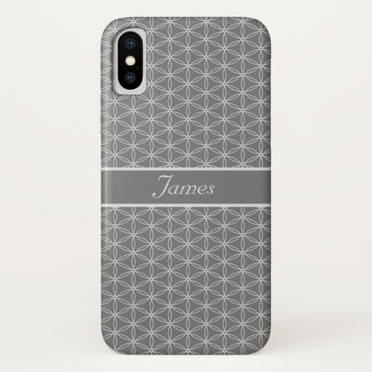 Zilveren Bloem des Levens Patroon Case-Mate iPhone Case (Achterkant)