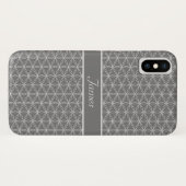 Zilveren bloem van het leven patroon Case-Mate iPhone case (Achterkant (horizontaal))
