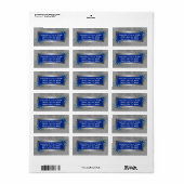 Zilveren bloemblaadjes: Blauwe bloesems Retouradre Etiket (Full Sheet)