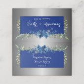 Zilveren bloemblaadjes van liefde gevouwen plaats  plaatskaartje (Buitenkant ongevouwen)