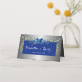 Zilveren bloemblaadjes van liefde gevouwen plaats  plaatskaartje (Achterkant)